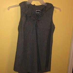 Jean Top With Ruffles Around The Neck
